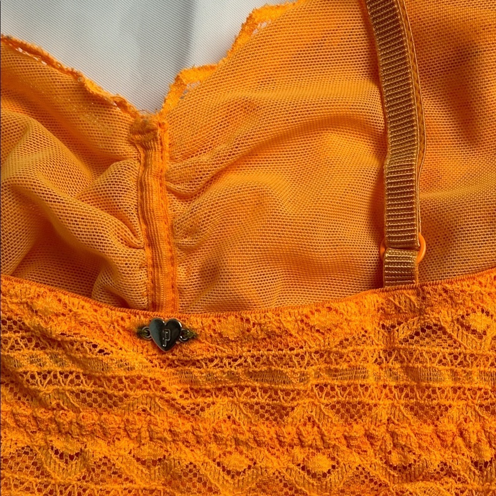 PINK Victoria's Secret Bright Orange Lace Camisole - Picture 3 of 4